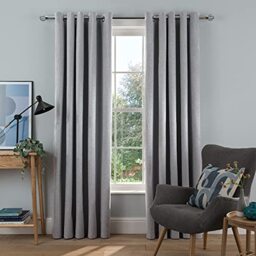 "Sleepdown Curtains, Polyester, Silver, 2 x 46"" x 54"""