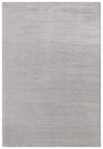 RUG Elle Decoration Loos, Modern Fluffy Short Pile Living Room, Scandi Look, High Low Effect, Modern Soft, for Living Room, Bedroom, Kitchen or Dining Room, Light Grey, 80 x 150 cm