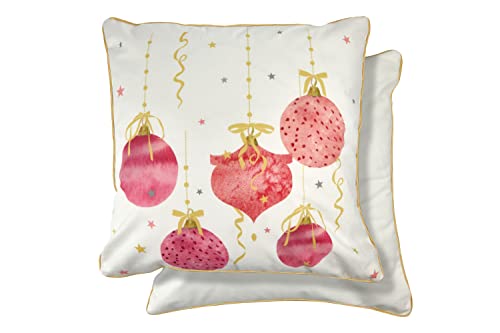 Emma Barclay Bauble Print - Cushion Cover in Pink - 17x17 (43x43cm)