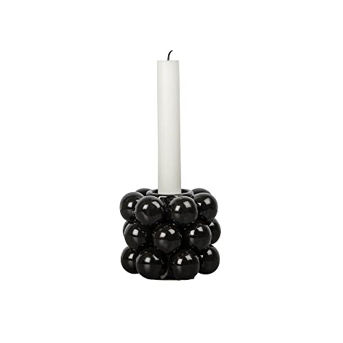 By On Candle Holder Globe S, Black, Stoneware, Black, Taper Candle Holder, Decorative Living Room Modern, Holder for Taper Candles, Decoration for Dining Table, Chest of Drawers and Windowsill