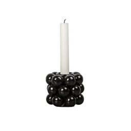By On Candle Holder Globe S, Black, Stoneware, Black, Taper Candle Holder, Decorative Living Room Modern, Holder for Taper Candles, Decoration for Dining Table, Chest of Drawers and Windowsill