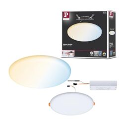 Paulmann 95387 LED recessed luminaires Panel Areo VariFit IP44 Warm White Zigbee Tunable White 215 mm Round incl. 1x17 Watt dimmable Satin Plastic 3000 K