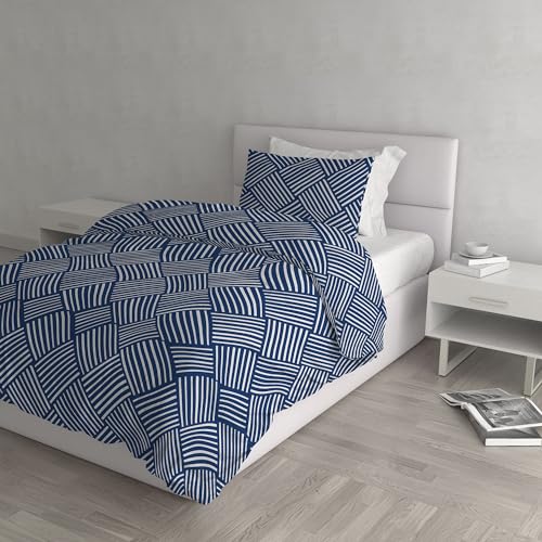 Dafne Duvet Cover Set, Microfibre, Citylife Blue, Single