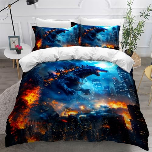 sonicpony Duvet Cover Set Twin Size Dinosaur Comforter Cover Boys Bedding Set 3D Kids Bedroom Gift 1 Piece Duvet Cover 2 Pieces Pillow Shames No Comforter (Dino39, Twin)