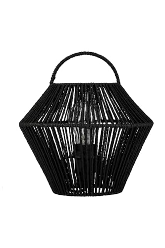 Paulmann Pauleen 48301 Boho Table Light Shine E27 max. 20W Black Metal, Rattan Nightstand Table Light