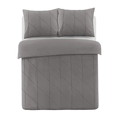 Papillon Canberra Duvet Cover Grey, Cotton, 240 x 200/220 cm