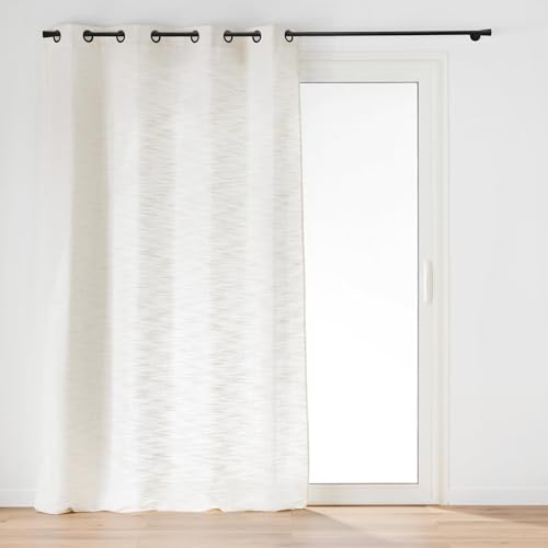 Douceur d'Intérieur, Nando Linen Look Woven Eyelet Curtain 140 x 260 cm