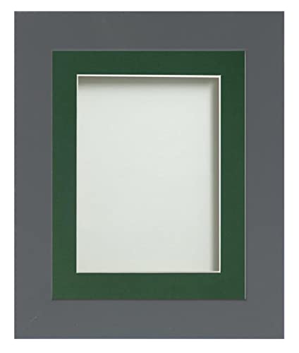 Frame Company Watson Grey Picture Photo Frame fitted with Perspex, 30x20 inch with Bottle Green Mount for image size A2