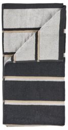 ZONE DENMARK Sauna Bath Towel, 70 x 140 cm, 100% Cotton, Highly Absorbent and Quick Drying, Hand Towel/Sauna Towel, Super Soft, Black/Light Grey/Camel