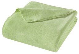 WOHNWOHL Living Blanket, Cotton, Light Green, 200 x 150 cm