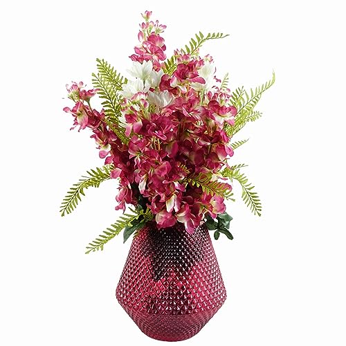 Leaf Design Artificial Flower Display with Vase