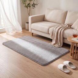 VOUNOT® Fluffy Rugs for Living Room and Bedroom, Soft Shaggy Floor Carpets with Non Slip Backing & Extra Underlay, Machine Washable, Large Area Rug, Modern & Cosy Home Decor, 80x150cm, Grey