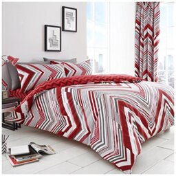 Gaveno Cavailia Luxurious AUSTIN Bed Set with Duvet Cover and Pillow Cases, Polyester-Cotton, Red, Single