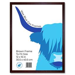 12x16 Brown Wooden Picture Frame 12 x 16 Inch (30.5 x 40.7cm) Acrylic Safety 'Glass' Photo Frame