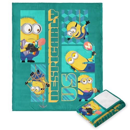 Northwest Despicable Me 4 Cloud Throw Blanket, Super Soft Plush Blanket, 50 x 60 inches, Minion Bonanza