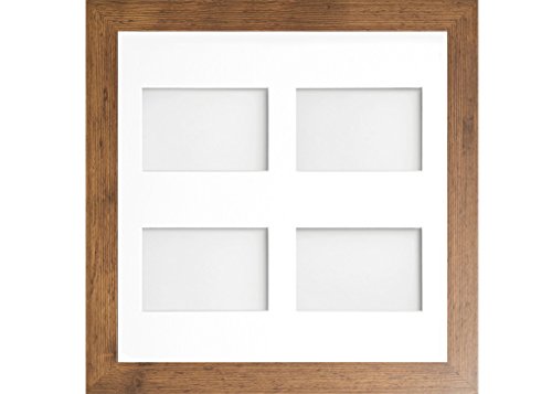 Frame Company Watson Rustic Multi-Aperture Photo Frame with Mount, 40x40cm for 6x4 (x4 portrait) * Choice of Frame Colour and Mount Design* NEW
