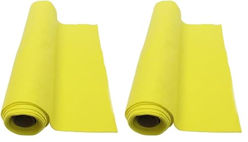 Bright Ideas Felt Roll ??? Yellow. Sheet Size: 45cm x 2.5m, 1.4mm Soft Thick Wool and Synthetic Felt Supplied on The Roll. Ideal for Craftwork Sewing, Patchwork and Arts & Crafts. BI8080. (Pack of 2)