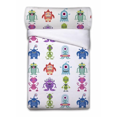 Pierre Cardin Aliens Duvet Cover Set White 90 Bed 3 Pieces
