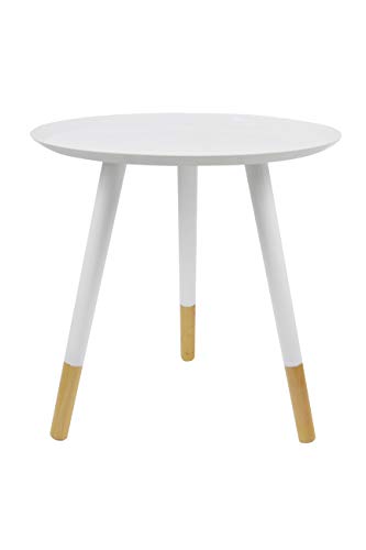 A ASPECT Martini Metal Tray Round Side/End/Lamp Table (45 dia x 46cm H, White)