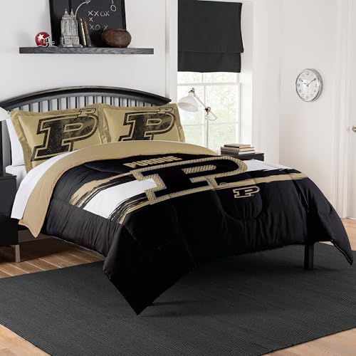 Northwest Purdue Boilermakers Comforter Set ??? Purdue Bedding for Dorms, Guest Rooms, RVs, Tailgates & Boilermakers Game Day Decor, Full/Queen