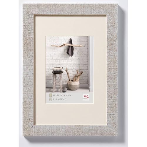 walther Design Picture Frame Light Grey 20 x 30 cm with PassepArtout, Home Wooden Frame HO030X