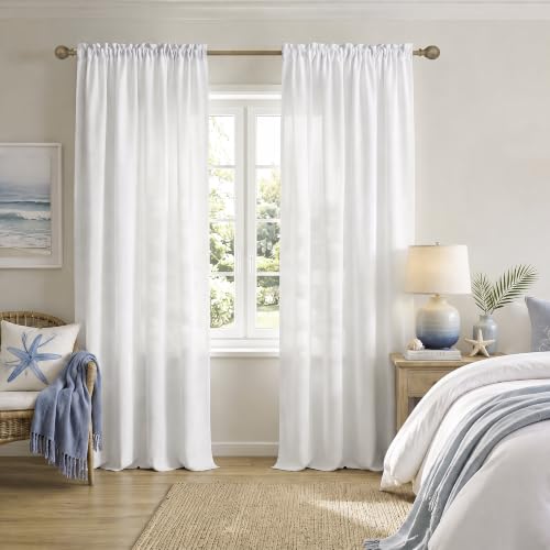 Mrs.Naturall 60 Inch Wide Curtains for Boys Bedroom Girls Kids 90 Inches Long 2 Panels Rod Pocket Linen Sheer Extra Wide Large Curtains for Living Room Playroom Closet Doors Simple Casual 60x90 White