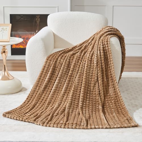 GC GAVENO CAVAILIA Large Fluffy Blanket Throws for Sofas and Beds - Soft Warm Sherpa Fleece Blanket King Size, Cosy Plush Sofa Throw Blanket, Bed Throw for Living Room or Bedroom, (200x240cm) Natural