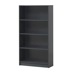 Timber Art Design UK 4 Tier Bookcase Open Ladder Shelf Retro Contemporary Organizer Display Shelving Unit for Modern Living Room, Office Space, Study Room Furniture, Dark Grey - W80 x H150 x D30cm