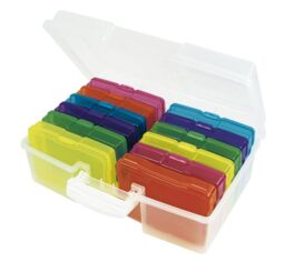 TimeTEX - Colour Box Set in Case - Transparent Storage Boxes for Materials and Documents - Practical Organiser and Colour Guide System for School and Office