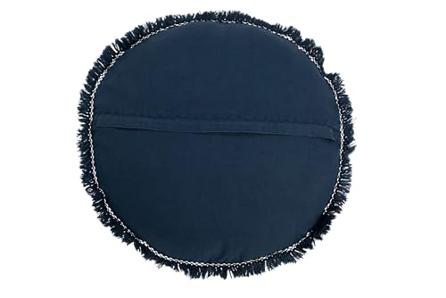 Jolipa Round Cushion Velvet Cotton/Linen Blue