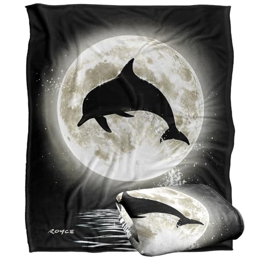 Jq Licensing - Royce Mcclure Dolphin Moon Silhouette Silky Touch Super Soft Throw Blanket 152 X 127 Cm