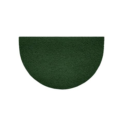 Nicoman Embossed Halfmoon Half Circle Door Mat Dirt-Trapper Jet-Washable Doormat 70x44cm (Green, PLAIN) - Use on Carpet ONLY