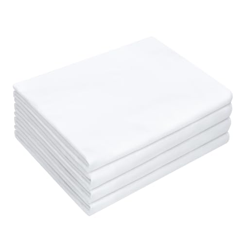 "Coddsmz 4 Pack Decorative 100% Cotton Pillow Covers Square Cushion Cover Solid DIY Throw Pillowcase for Spring Home Sofa Bedroom,Pure White,4 Pack-18"" x 18""/45x45cm (ONLY Covers, NOT Insert)"