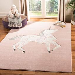 Safavieh Contemporary Rug for Living Room, Dining Room, Bedroom - Carousel Kids Collection, Short Pile, in Multicolored, 90 x 150 cm