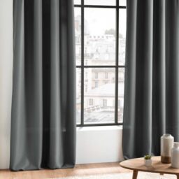 Douceur d'Intérieur, Curtain with loops (140 x 260 cm) Essentiel Concrete, Polyester
