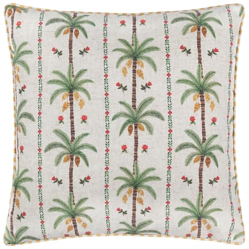 furn. Wylder Tropics Okara Palm Printed Feather Filled Cushion - Multicolour - 45x45cm