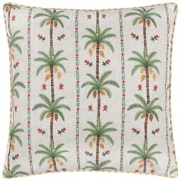 furn. Wylder Tropics Okara Palm Printed Feather Filled Cushion - Multicolour - 45x45cm