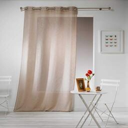 Douceur d'Intérieur Haltona Curtain with Eyelets Linen Effect Woven Haltona Polyester, Hazelnut, 240 x 140 cm