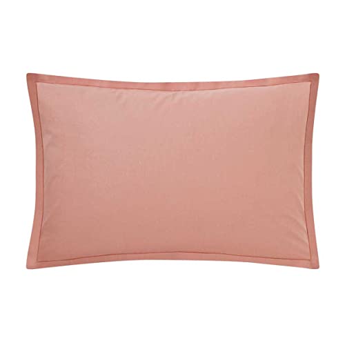 Essix Plain Cotton Pillowcase, Made in France, 50 x 70 cm, Solar Pink