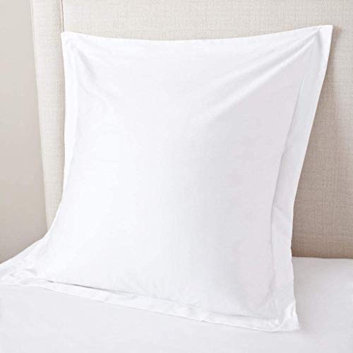 Euro Pillow Shams 26x26 Set of 2 European Square Pillow Shams Cover 600 Thread Count Euro Pillowcase Cushion Cover Soft Cases Euro Pillow Cover Tailored Poplin White Euro Sham 100% Egyptian Cotton
