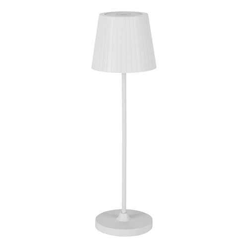 Eglo LED Outdoor Table lamp Cabozo, Touch dimmable Outside Light, Cordless Garden lamp with USB Port, Plastic in White, Warm White, IP44