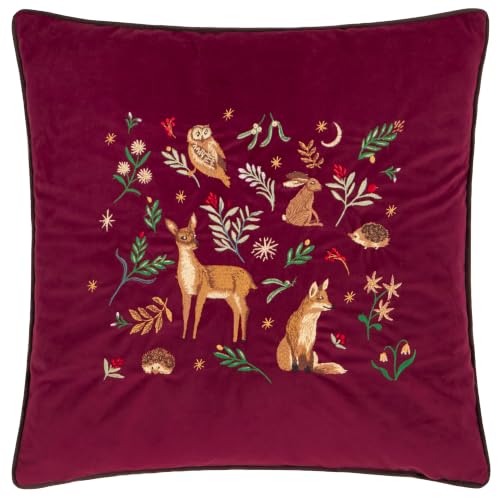 furn. Berry Woods Polyester Filled Cushion (Burgundy - 45x45cm)