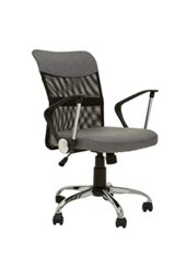 Premier Housewares Grey Home Office Chair With Ergonomic Armrest/Wheel Rolling Base/Adjustable Height With Lock Mechanism Computer Chairs For Desk W56 X D57 X H101cm.