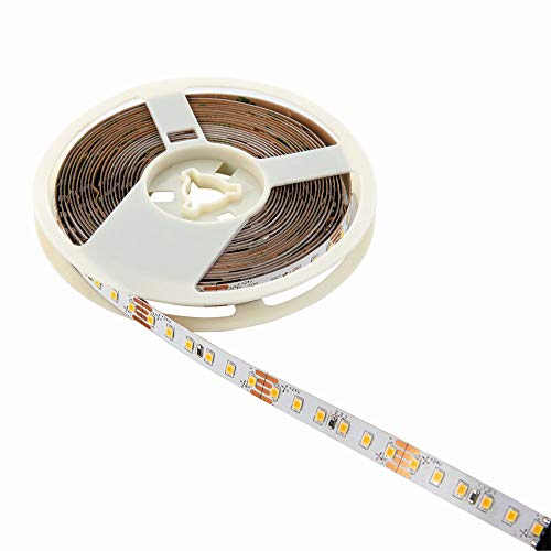 TROCKEN Warm White 5M 16.4 feet Indoor LED Strip LED Tape Light Flexible Tape Ribbon 5 Metres with SMD LEDs 24V - IP20 Rated