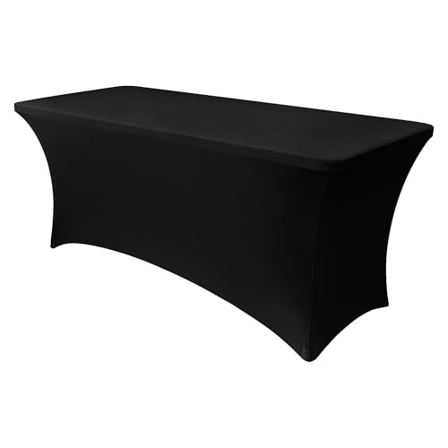 Obstal 5ft Stretch Spandex Table Cover for Standard Folding Tables - Universal Rectangular Fitted Tablecloth Protector for Wedding, Banquet and Party
