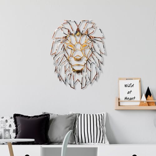 Hand-Painted Decorative Metal Wall Accessory, 40 x 50 cm, 100% Metal, 1.5 mm Thick, Unique Colour Variations, Perfect for Home Decor