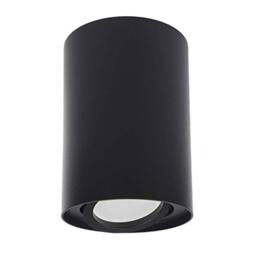 Maclean MCE422 Ceiling Light with GU10 Socket for LED Halogen Lamps Up to 40W Surface-Mounted Swiveling Aluminum (Black, 1 Piece - Round)