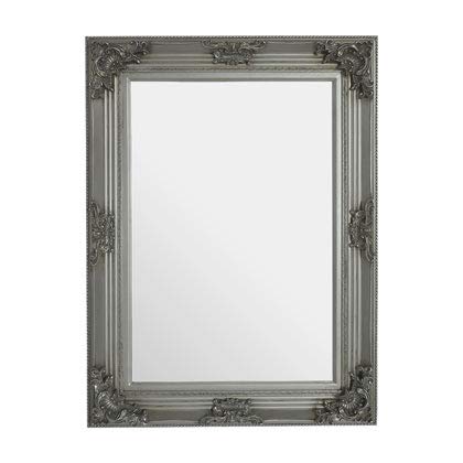 Premier Housewares Rectangular Wall Mirror/Classic Mirrors For Bathroom/Bedroom/Garden Walls Fancy Wall Mounted Mirrors For Hallway With Silver Finish W84 X D7 X H113cm.