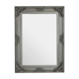 Premier Housewares Rectangular Wall Mirror/Classic Mirrors For Bathroom/Bedroom/Garden Walls Fancy Wall Mounted Mirrors For Hallway With Silver Finish W84 X D7 X H113cm.