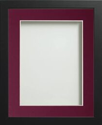 Frame Company Connolly Range Black Wooden Picture Photo Frame with Plum Mount, A1 for pic size A3 *Choice of Sizes* Fitted with Perspex